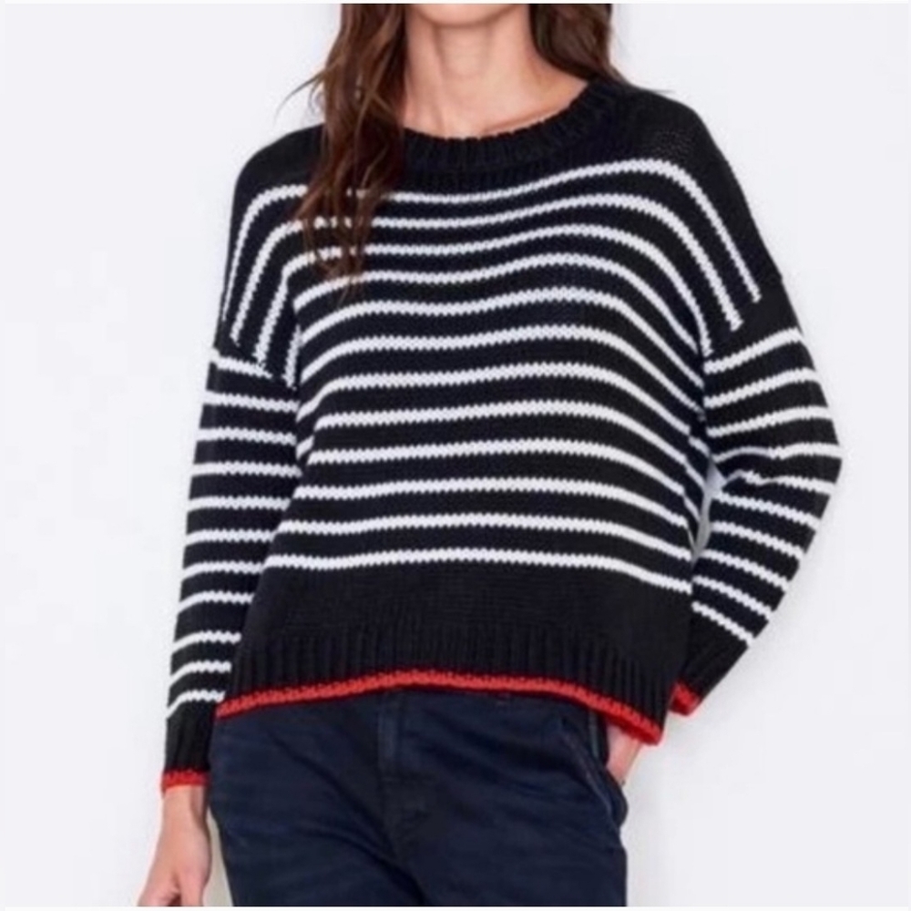 Sundry Striped Black and White Knit Sweater Size 1